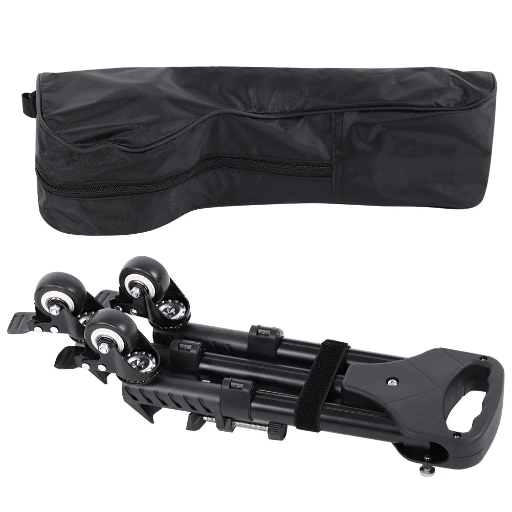 VX-600 Foldable Camera Tripod Dolly – 3 Wheels Stand with Pulley Base, Universal Tripod for Easy Camera Movement