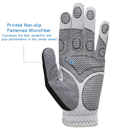 Efunist Men’s Golf Glove – Left Hand, Breathable 3D Mesh, Non-Slip Microfiber Grip, Black (1 Pc Pack)
