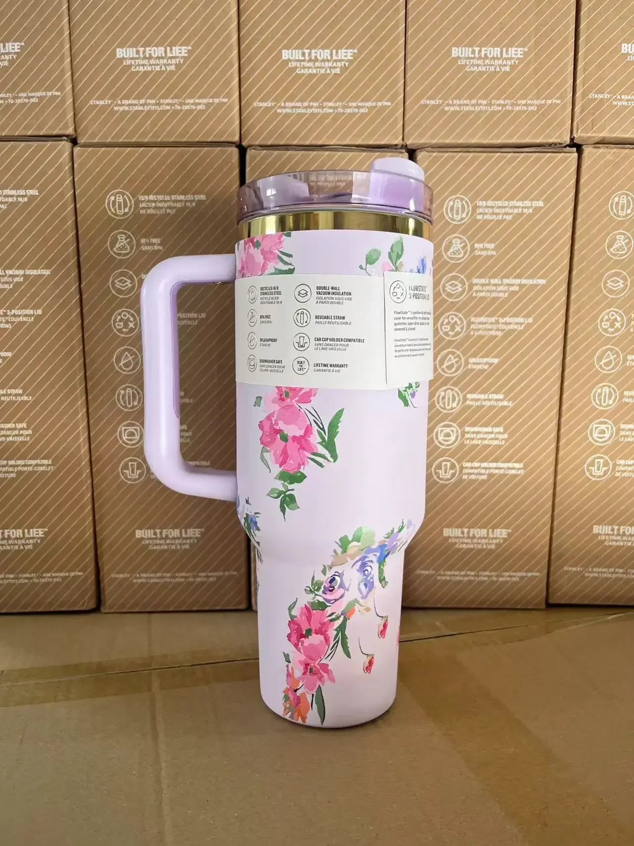 2025 New Stainless Steel Travel Mug with Handle & Straw Lid – 30oz/40oz Vacuum Insulated, Double Wall Thermal Iced Cup