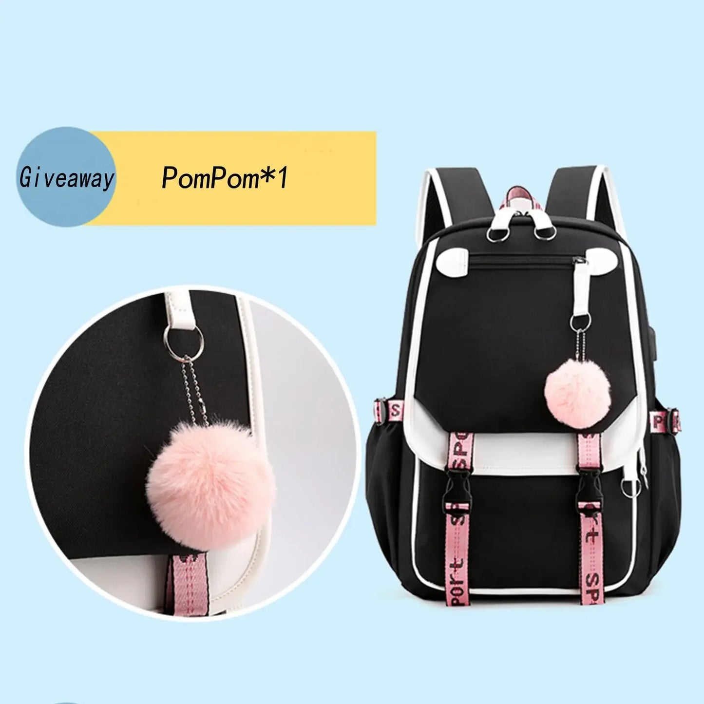 KPop Demon Hunters Print Backpack — Large Capacity School Bag for Rumi, Mira & Zoey Fans, Casual Canvas Travel & Bookbag