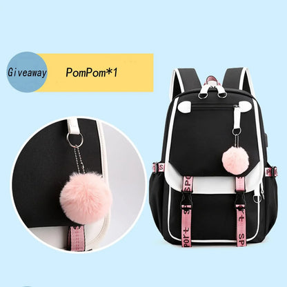 KPop Demon Hunters Print Backpack — Large Capacity School Bag for Rumi, Mira & Zoey Fans, Casual Canvas Travel & Bookbag