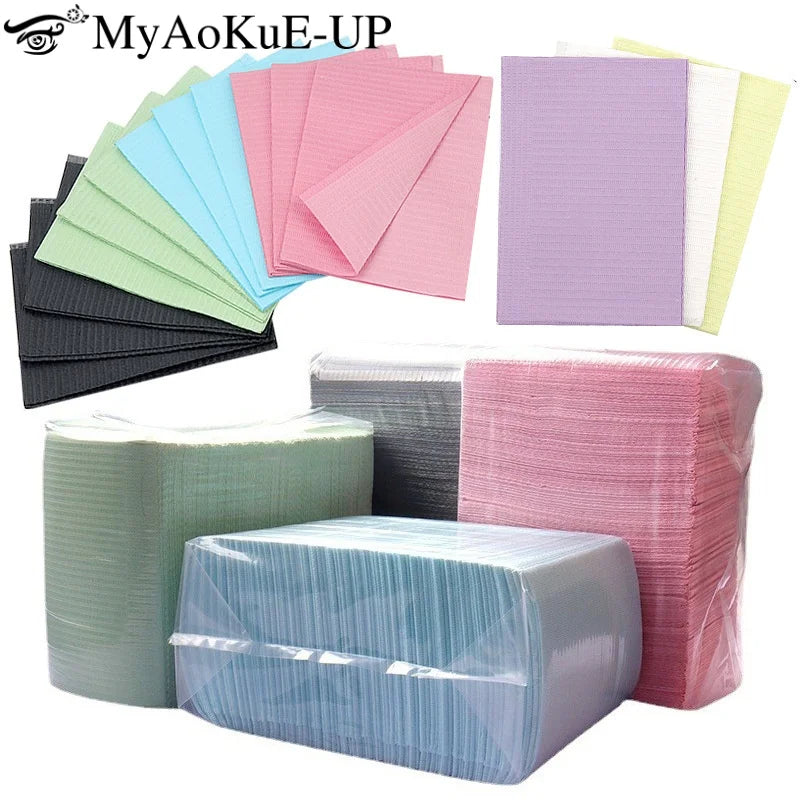 125PCS Disposable Tattoo & Nail Table Covers – Waterproof Cotton Plush Paper Pad for DIY Nail Art & Beauty Tools