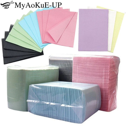 125PCS Disposable Tattoo & Nail Table Covers – Waterproof Cotton Plush Paper Pad for DIY Nail Art & Beauty Tools