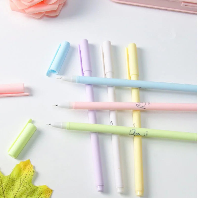 6-Piece Lytwtw Morandi Color Gel Pen Set – Cute Creative Kawaii Pens for Office & School Supplies