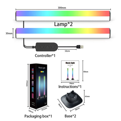 Music RGBIC Light Bar – APP-Controlled Desktop Strip with Rhythm Sync, USB Gaming & Bedroom TV Backlight Atmosphere Lamp