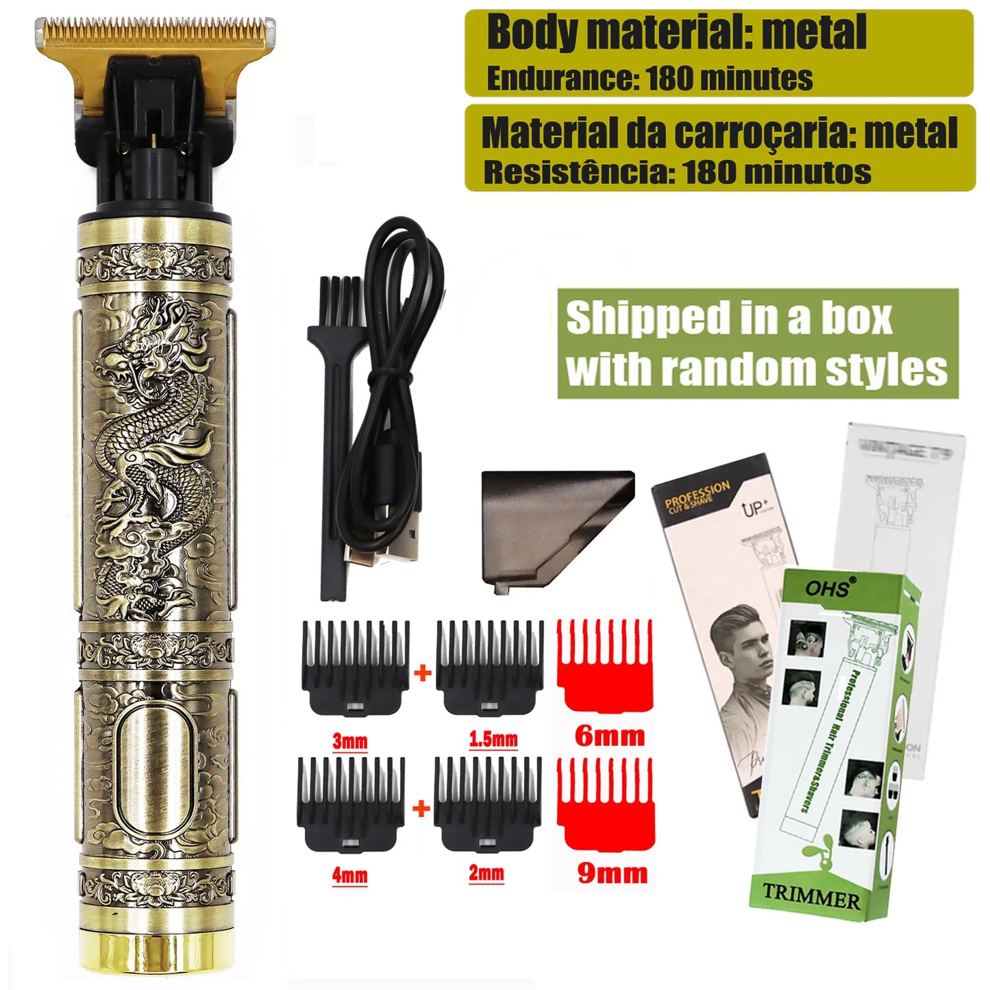 T9 Electric Hair Clipper & Beard Trimmer — 0mm Precision Body Hair Shaver for Men, Professional Haircut & Grooming