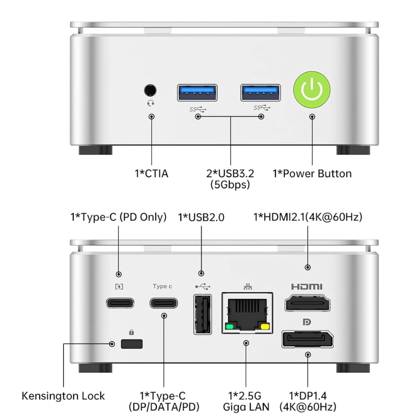 GMKtec G10 Mini PC – AMD Ryzen 5 3500U Desktop, 2.5GbE LAN, WiFi 5, Type-C, Triple 4K Display