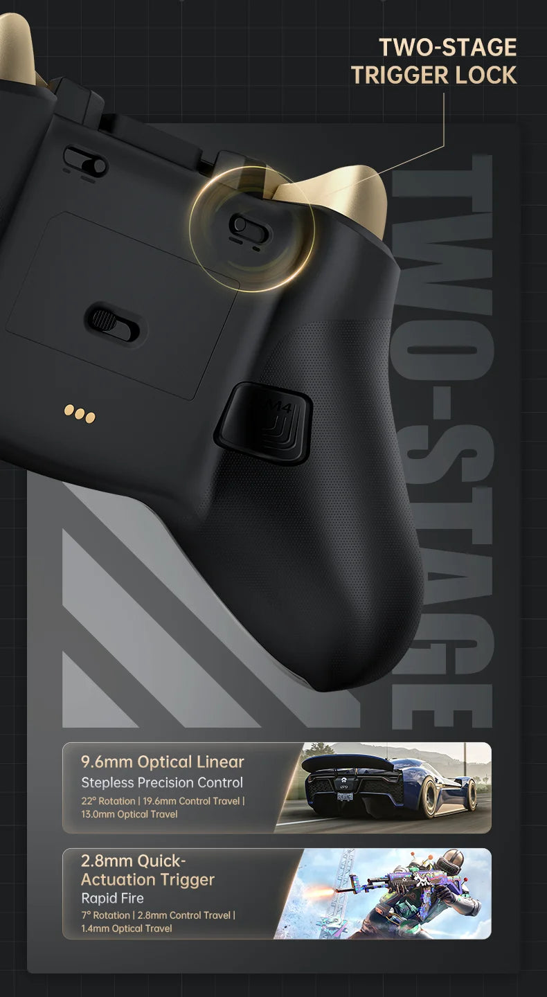 MACHENIKE G5Pro V2 Gaming Controller with Optical Triggers, ABXY Buttons, Hot-Swappable Joystick, 4K Resolution for Switch & PC