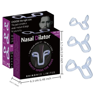 Silicone Anti-Snoring Nose Clip – 3 Sizes Elastic Nasal Dilator for Better Airflow & Comfortable Sleep
