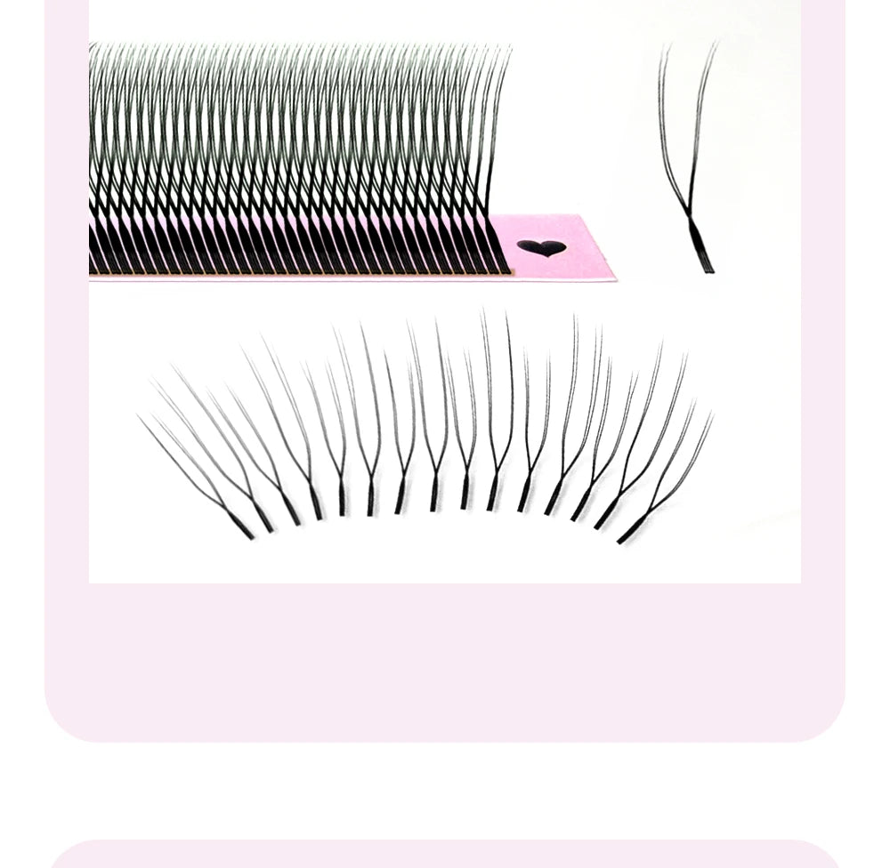 DIYDAY U-Shaped 3D Volume Eyelash Extensions — Easy-Apply Natural Wispy U YY Shape Faux Mink Lashes for Makeup
