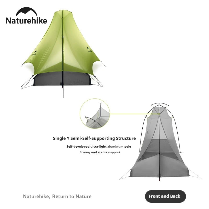 Naturehike Star Trails EXT Hiking Tent - Ultralight 1-2 Person Waterproof Backpacking Tent with 10D Nylon