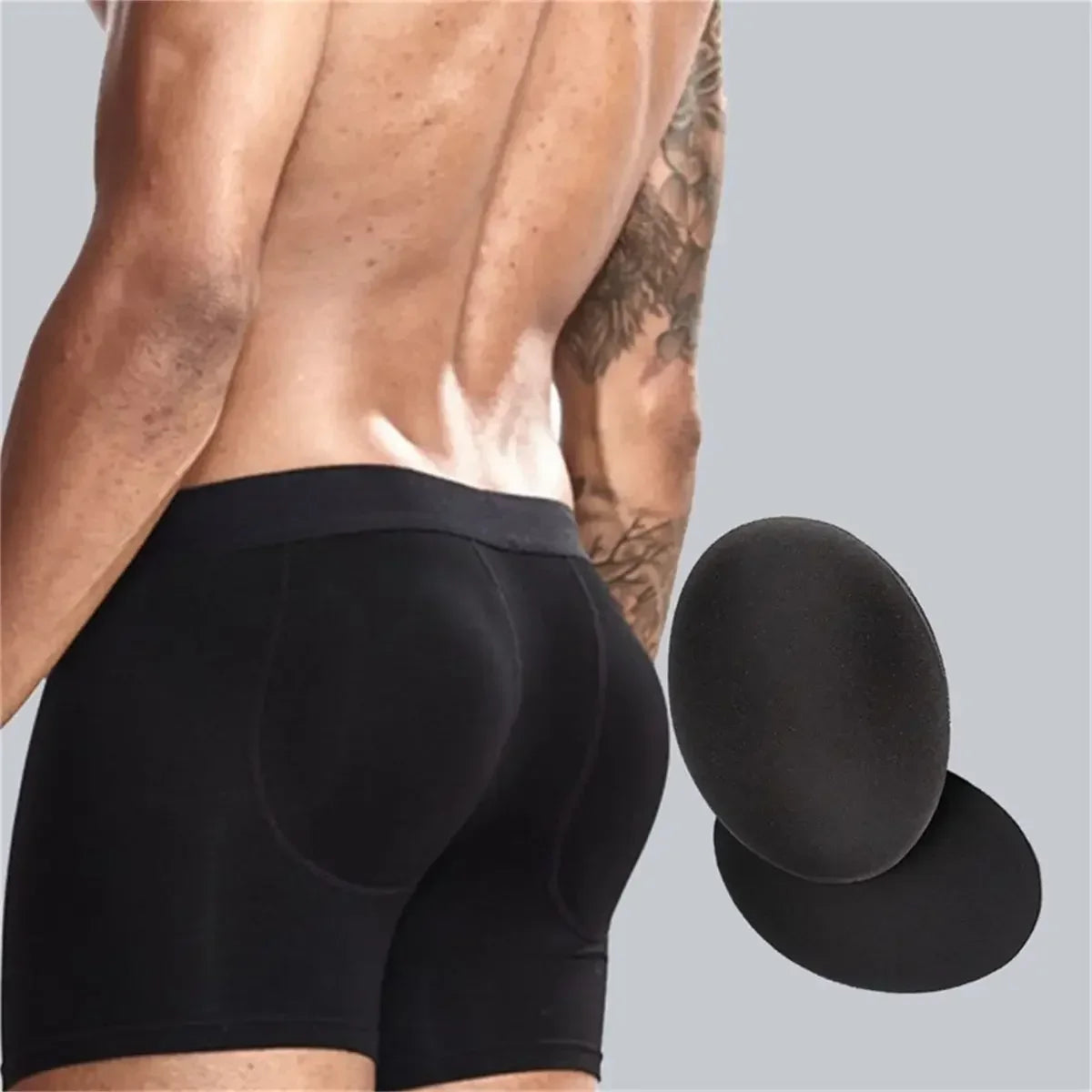 JOCKMAIL Men’s Butt Lifter Underwear with Removable Pads, Sexy Push-Up Boxer Shorts, Hip Enhancing Trunk Shapewear Panties for Men
