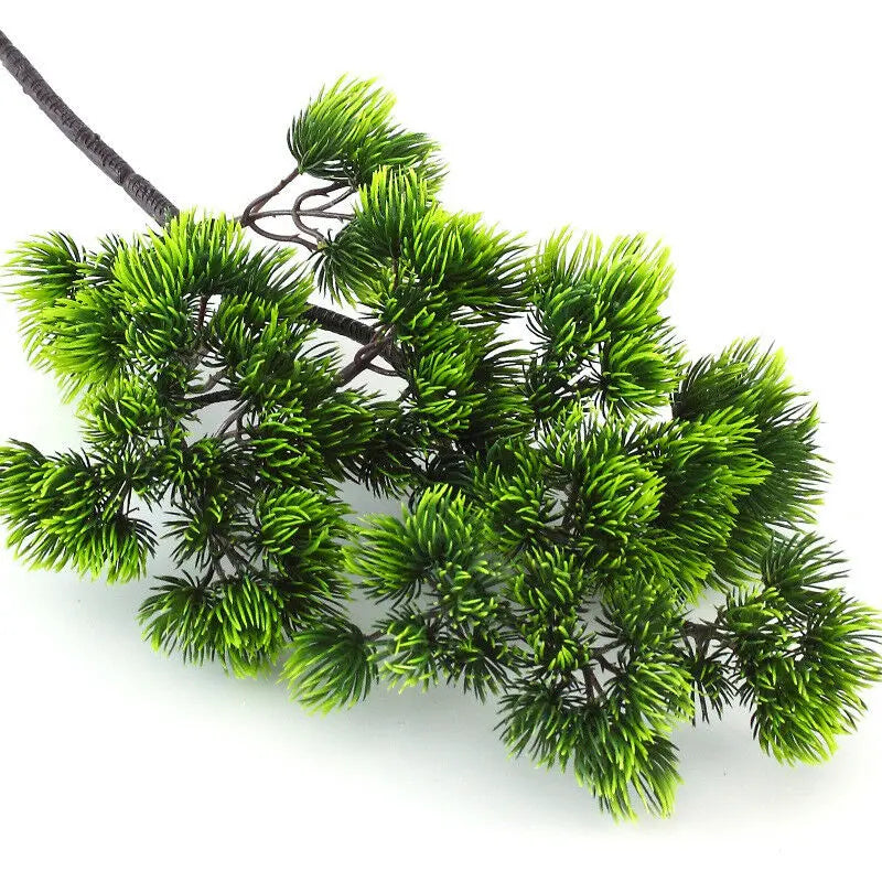 42cm Artificial Pine Branch - Green Faux Pine Leaves for Home Decor, Weddings, Floral Arrangements & Crafts