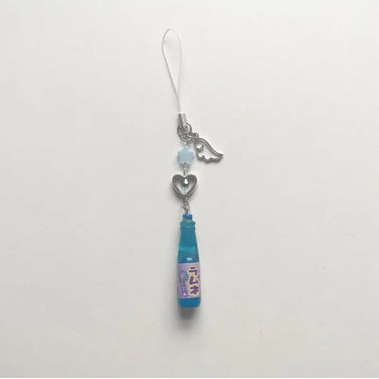 Handmade Ramune Soda Bottle Charm - Cute Phone Strap Keychain Bag Pendant Gift Accessory