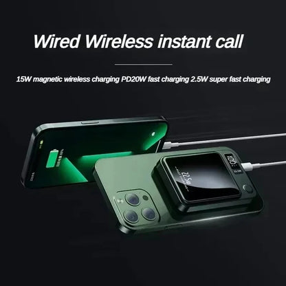 Lenovo 100000mAh Magnetic Power Bank - Wireless Fast Charger Portable Battery Pack for iPhone, Samsung & Xiaomi
