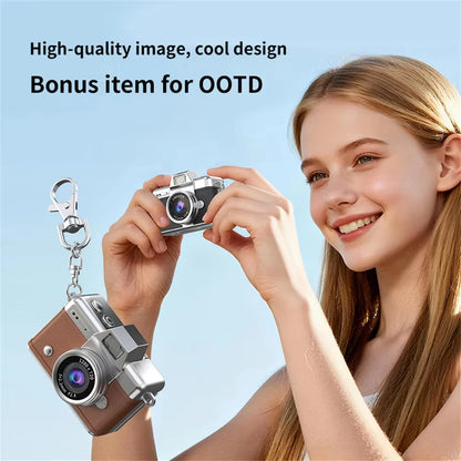 Ourlife Mini Keychain Camera - 1.47-Inch Flip Screen Retro CCD HD Digital Video Recorder