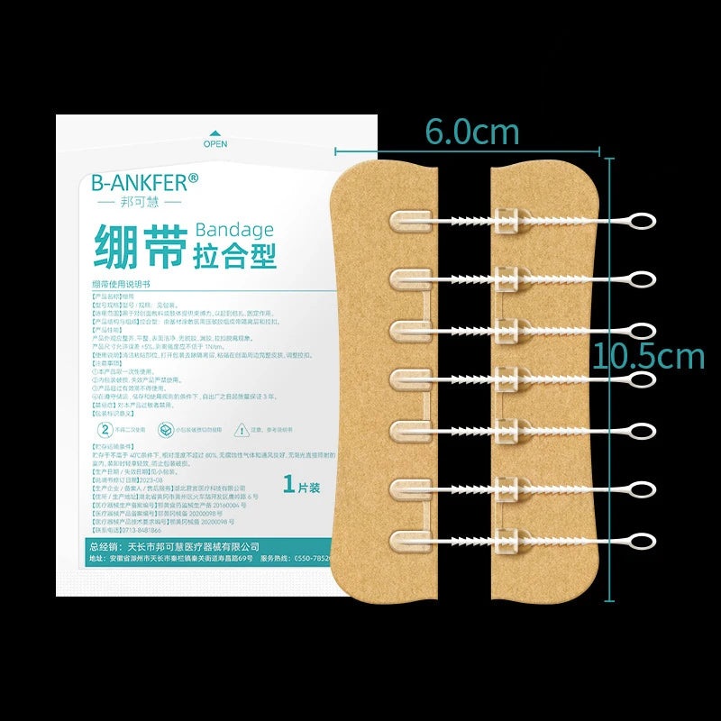 Zipper Wound Closure Patch - Portable Suture-Free Wound Dressing Strip for First Aid and Outdoor Use