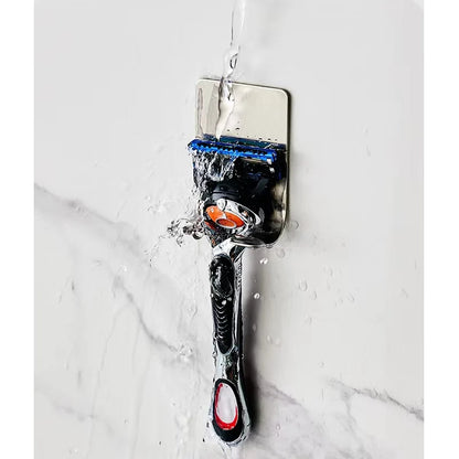 Stainless Steel Razor Holder Wall Hook – No-Drill Bathroom Shaver Storage Rack Organizer Accessories