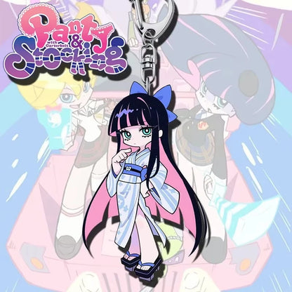 Panty & Stocking Anime Keychain - Kawaii Acrylic Figure Pendant Gift