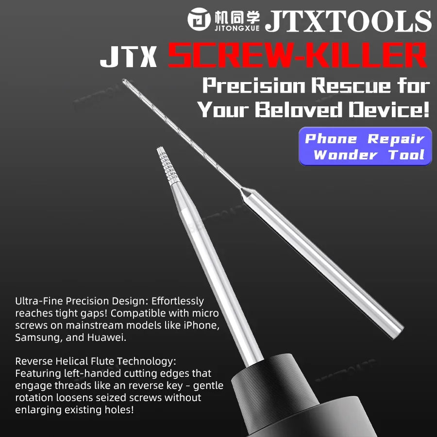JTX SK-1 Alloy Screw Extractor Drill Bit Set – Precision Repair Tool Kit for Mobile Phone PCB & Motherboard Screw Removal Professional Accessories