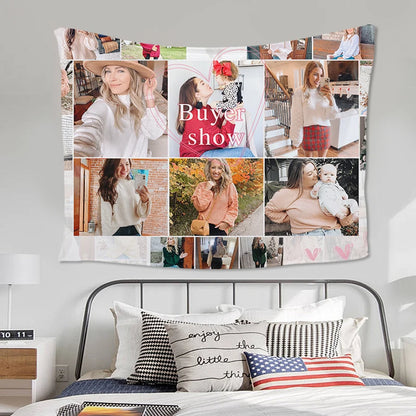 Custom Personalized Wool Blanket – Photo & Text Printed Sofa Throw, Unique Gift for Pets, Friends & Family
