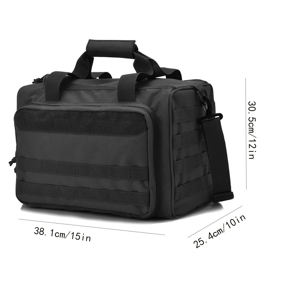 Tactical Gun Range Bag - Deluxe Pistol Shooting Duffle Bag for Range Gear & Accessories