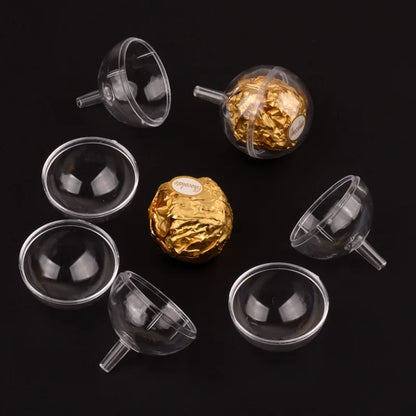 10/20/30/50pcs Clear Chocolate & Truffle Boxes – Flower Candy Holder Cases for Valentine’s Day Gifts