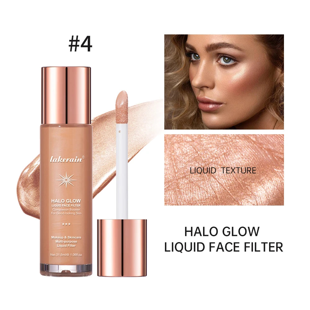 Lakerain Halo Glow Liquid Highlighter – Complexion Booster with Hyaluronic Acid for Radiant Skin