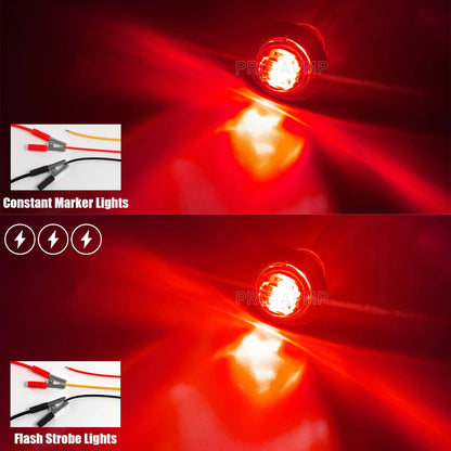 10PCS Strobe LED Side Marker Lights – 12-24V Clearance Indicator for Cars, Trucks, Trailers & RVs