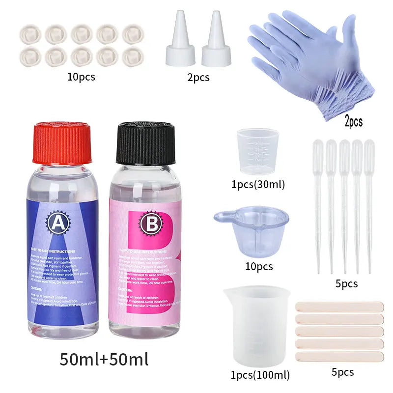 1:1 Crystal Clear Epoxy Resin Kit – High Gloss, Bubble-Free Art Resin for Coating, Casting & DIY Jewelry Making