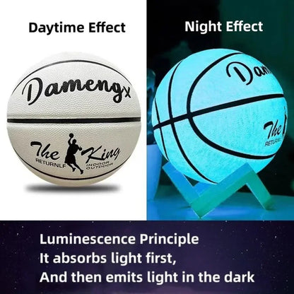Glow-in-the-Dark Basketball – Size 5/6/7, PU Soft Leather, Outdoor Durable, Wear-Resistant & Anti-Skid for Children, Adults & Students