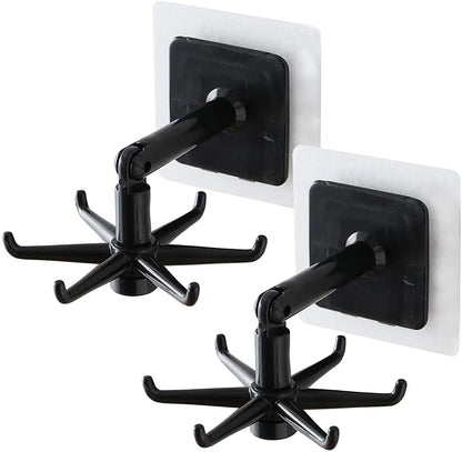 1/2PCS 360° Swivel Kitchen & Bathroom Hooks — Multifunctional Wall/Door Rack for Spoon & Storage Accessories