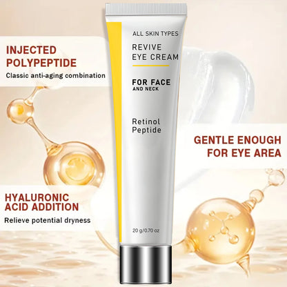 Revive Polypeptide Retinol Eye Cream – 20g Anti-Aging Moisturizer with Peptides and Hyaluronic Acid for Face, Neck & Eye Care