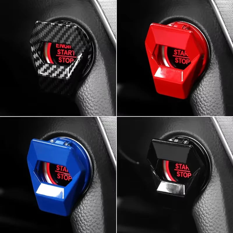 Car Engine Start/Stop Button Cover – Decorative Push Button Sticky Auto Accessory for Car Interior Styling