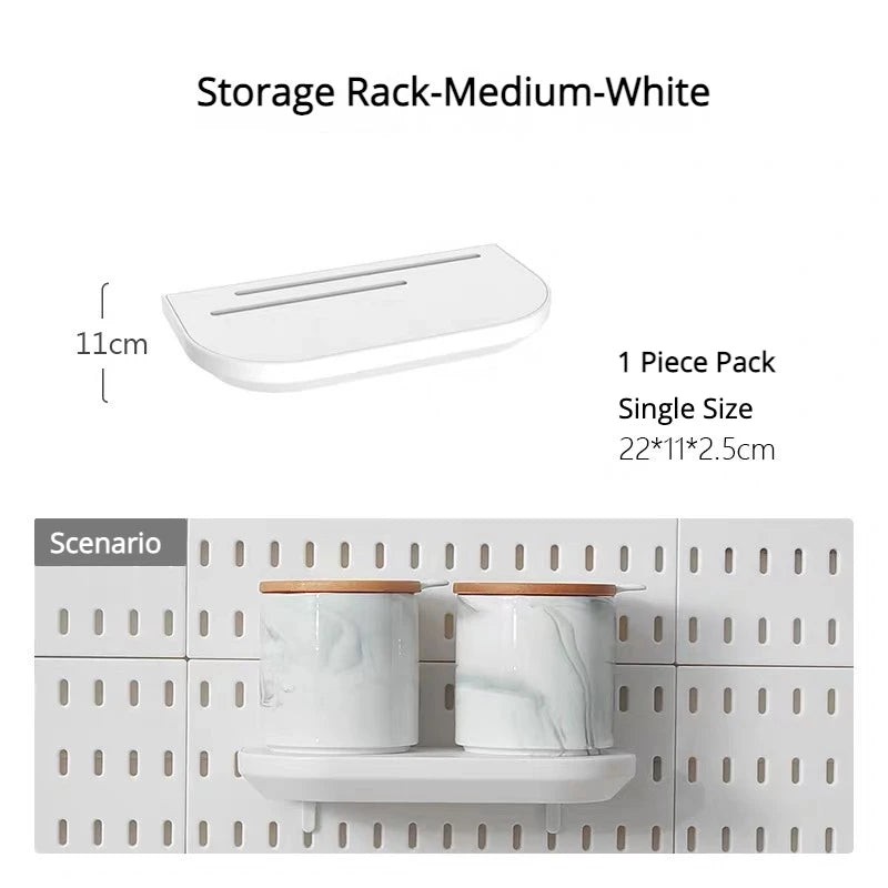 DIY Pegboard Hanging Shelf & Hooks – Wall Organizer for Garage, Kitchen & Room, No-Drill Storage Solution