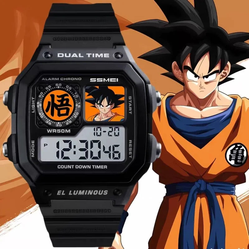 Dragon Ball Goku Digital Sports Watch – Multifunction Waterproof Anime Wristwatch for Men