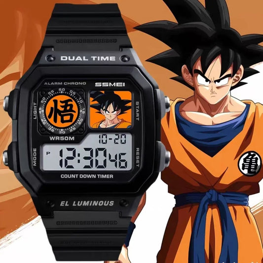 Dragon Ball Goku Digital Sports Watch – Multifunction Waterproof Anime Wristwatch for Men
