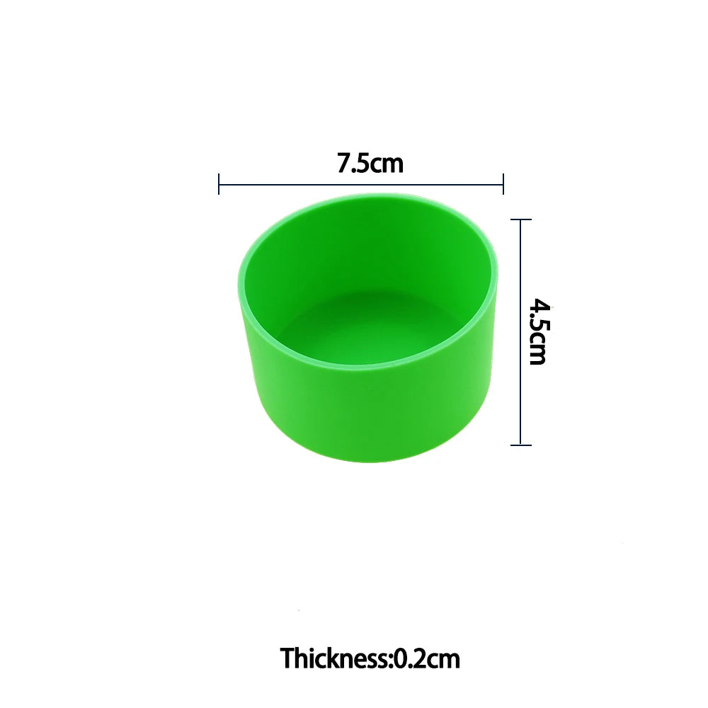 For Better Life , 7.5cm Soft Silicone Cup Bottom Protector Sleeve - Anti-Damage Accessory for Glass Water & Tea Bottles