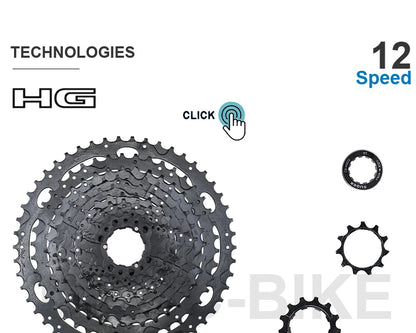 SHIMANO DEORE M6100 12-Speed Groupset – Right Shifter, Rear Derailleur, Chain & SUGEK 11-50T/52T Cassette Sprocket
