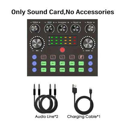 V8S Live Sound Card Bundle - Professional Microphone Recording Equipment for Podcast, DJ, Music & Live Streaming