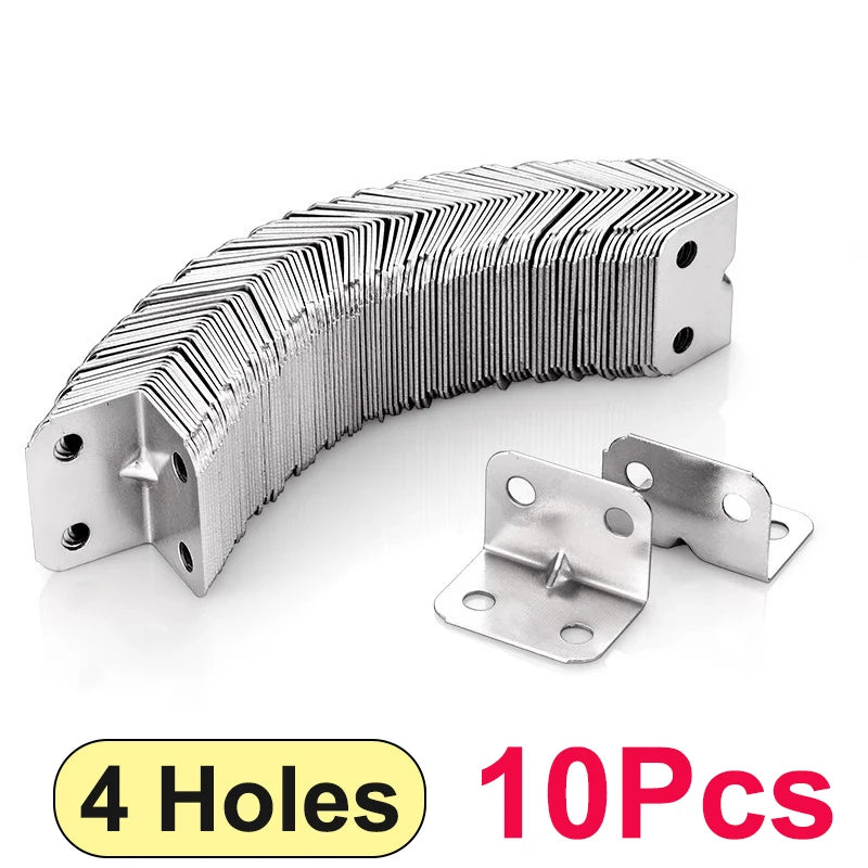 # 90 Degree Stainless Steel Corner Brackets - L-Shaped Braces for Wood Cabinets, Furniture & Shelves