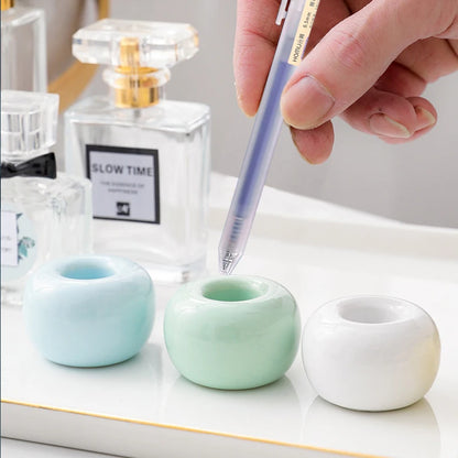 Creative Ceramic Pen Holder — Minimalist Desktop Organizer for Pens, Brushes & Office or Home Decor