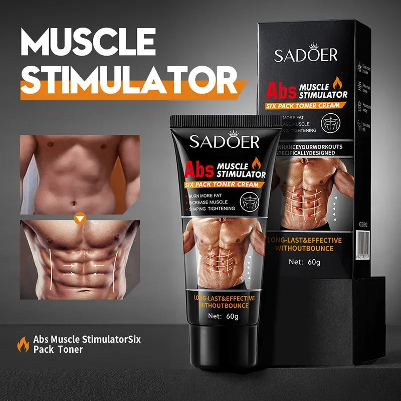 SADOER Men’s Abdominal Warming Cream 60g - Waist & Belly Massage Cream for Body Care and Firming Routines