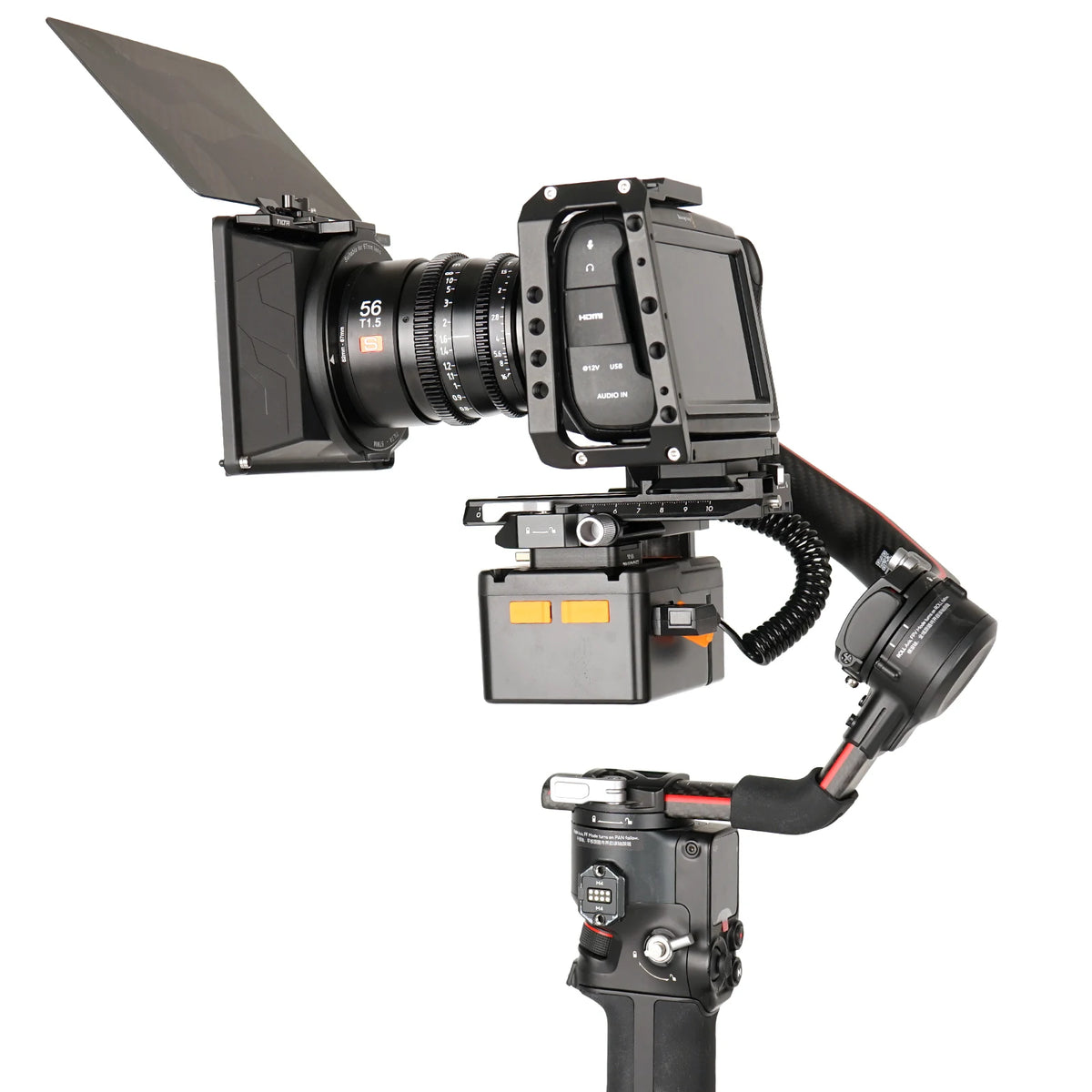V-Mount Battery Holder Clamp - V-Lock Clip Adapter for DJI RS 3, RS 2 & RSC 2 Gimbals