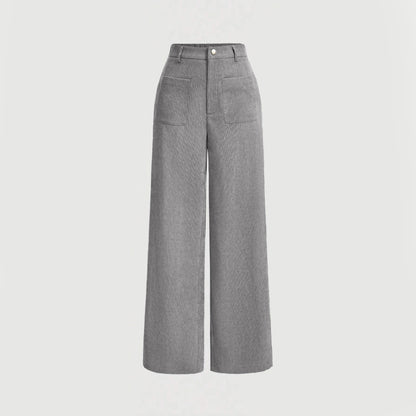 Mia Muse Women's All-Season Casual Pants – Retro Vintage Pocket, Natural Waist, Full Length for Any Occasion