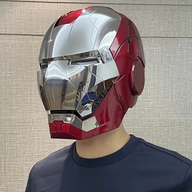 Iron Man Helmet 1:1 Mk5 Mk50 - Electric Open/Close, English Voice, Remote Control Cosplay Toy, Avengers War Machine, Ideal Christmas Gift
