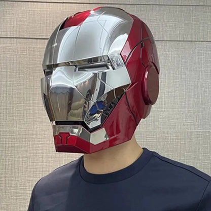 1:1 Iron Man Helmet Mk5 to Mk50 – Avengers War Machine Cosplay with Electric Open/Close, English Voice & Remote Control, Christmas Gift Toy