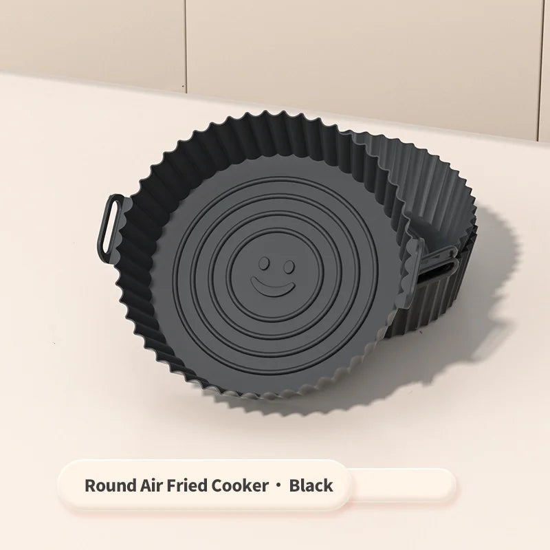 Reusable Silicone Air Fryer Basket & Baking Tray – Non-Stick Mold Liner for Oven, Pizza, Fried Chicken & More