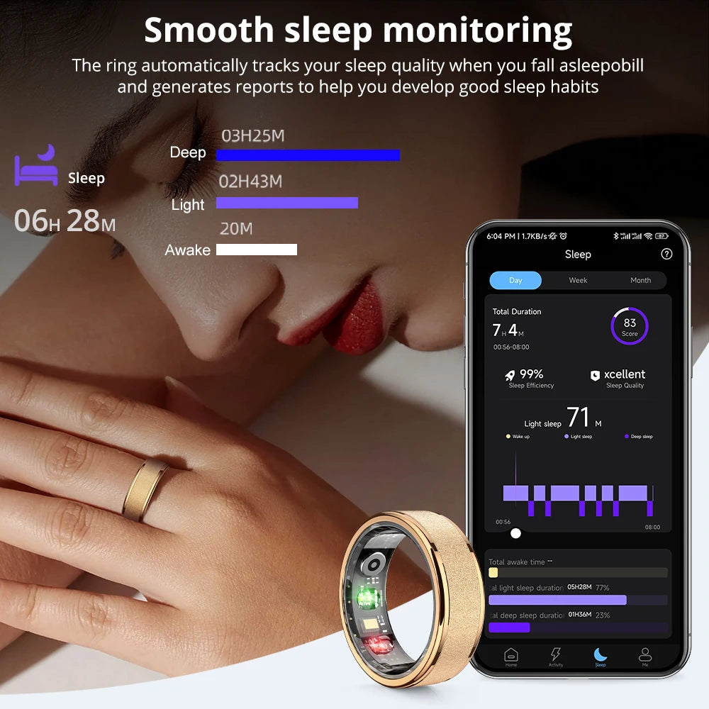 COLMI R10 Smart Ring with Charging Case – Health & Sleep Monitor, 5ATM Waterproof Multi-Sport Fitness Ring for Men & Women