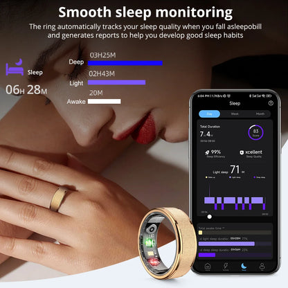COLMI R10 Smart Ring with Charging Case – Health & Sleep Monitor, 5ATM Waterproof Multi-Sport Fitness Ring for Men & Women